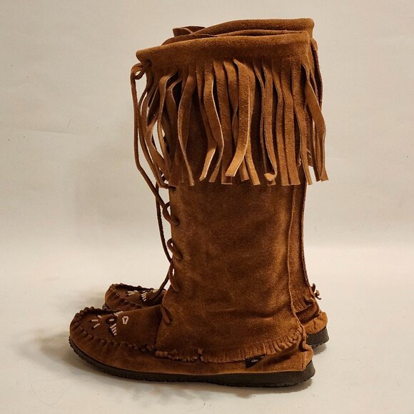 Laurentian Chief Tall Moccasin Boots Women's Size 8 Mukluks - Picture 7 of 10